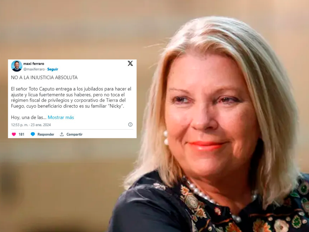 Elisa Carrió y la Coalición Cívica arremeten contra Luis "Toto" Caputo por ajuste a jubilados