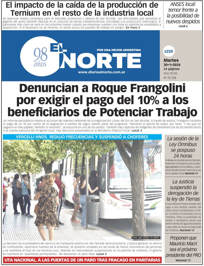 Tapa del día: martes 30 de enero de 2024