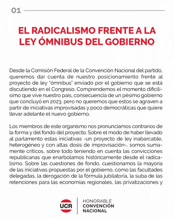 Declaración de la Convención radical.