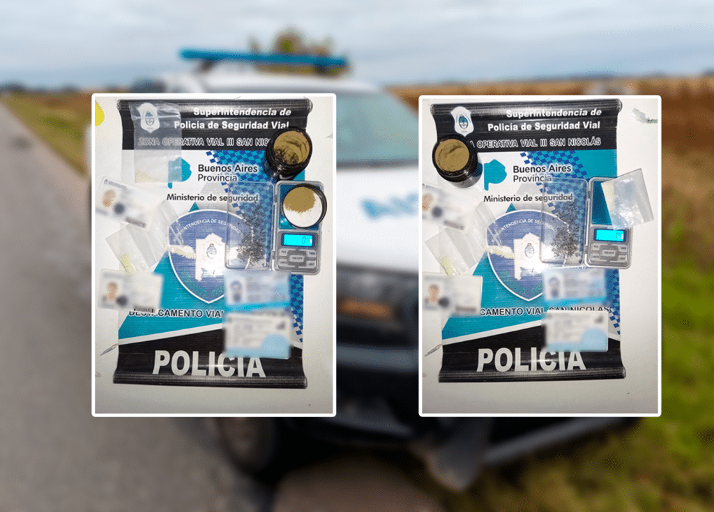 Detuvieron a tres hombres con éxtasis, cristal y hachís en un operativo en la Ruta 9