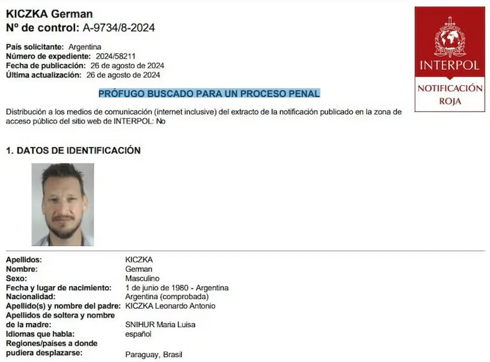 Interpol emitió el alerta roja por la búsqueda de Germán Kiczka y de su hermano, acusados de pedofilia